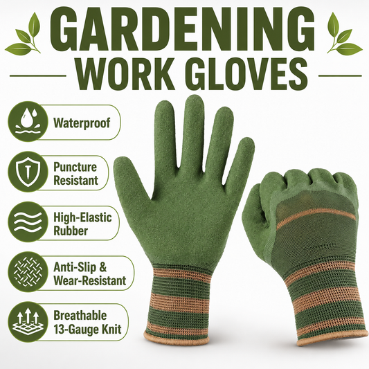 Vigoro® Heavy-Duty Waterproof Gardening & Work Gloves with Anti-Slip Rubber Grip